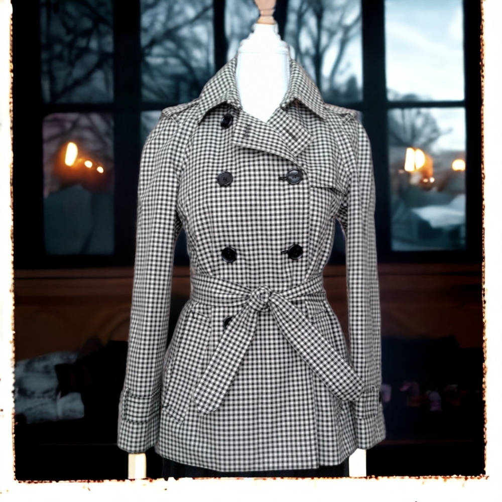 Authentic Coach Gingham Short Trench